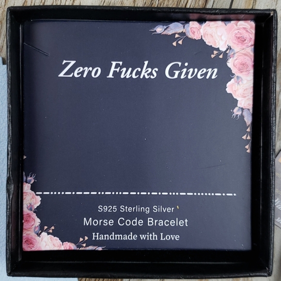 NWT IEFWELL "Morse Code "Zero F**** Given" Bracele - Picture 2 of 5